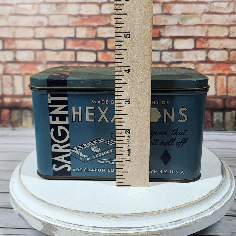 Vintage 1930s Sargent Dustless Blackboard‎ Crayon Tin Box Cottagecore
